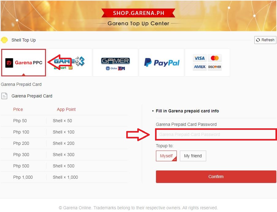 buy garena shells online