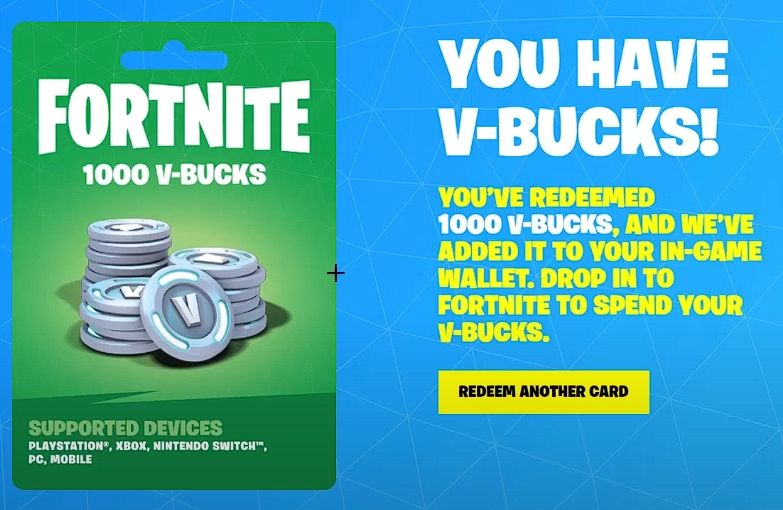 fortnite comvbuckscard redeem